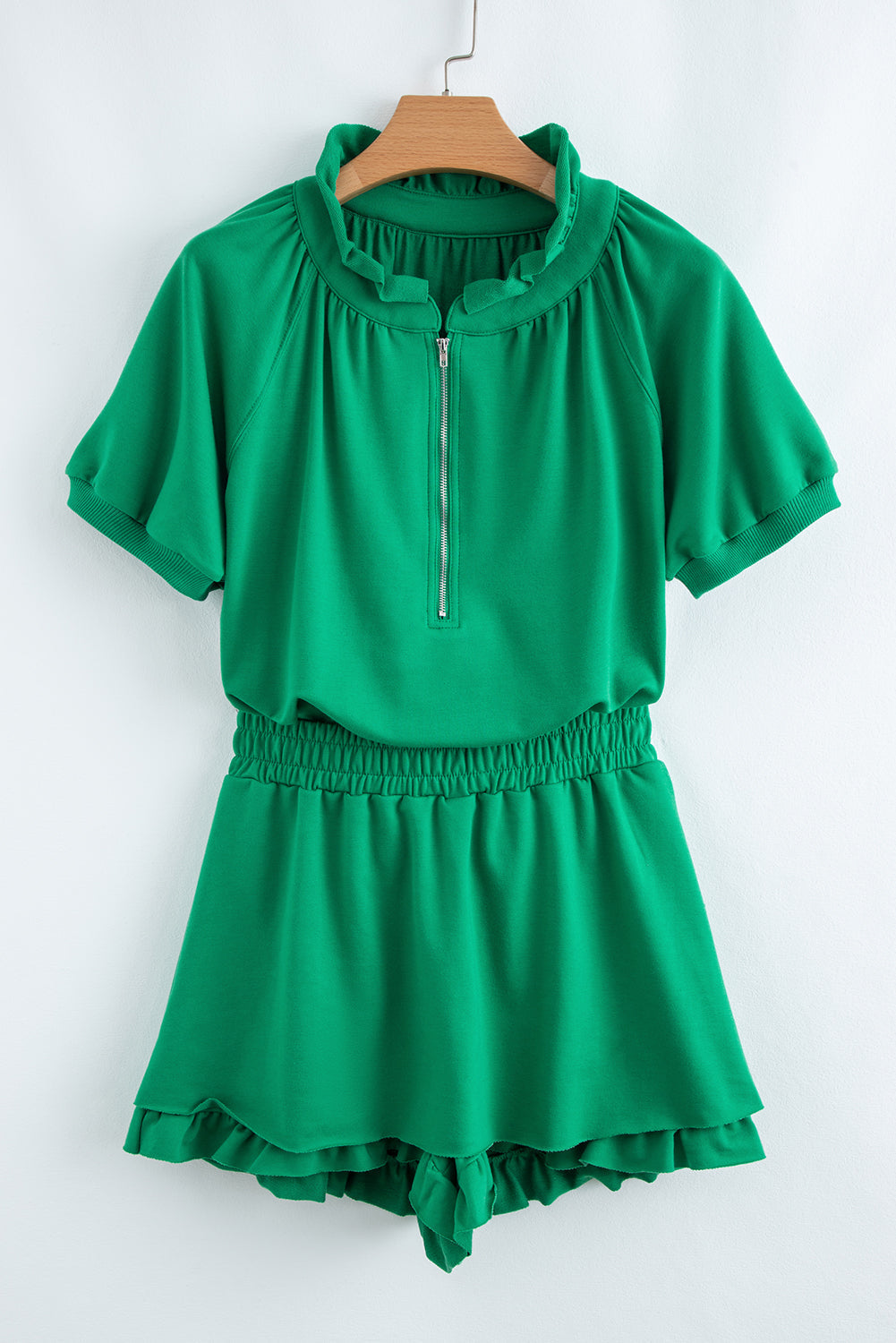 Laylani Puff Sleeve Top and Ruffled Shorts Set-5
